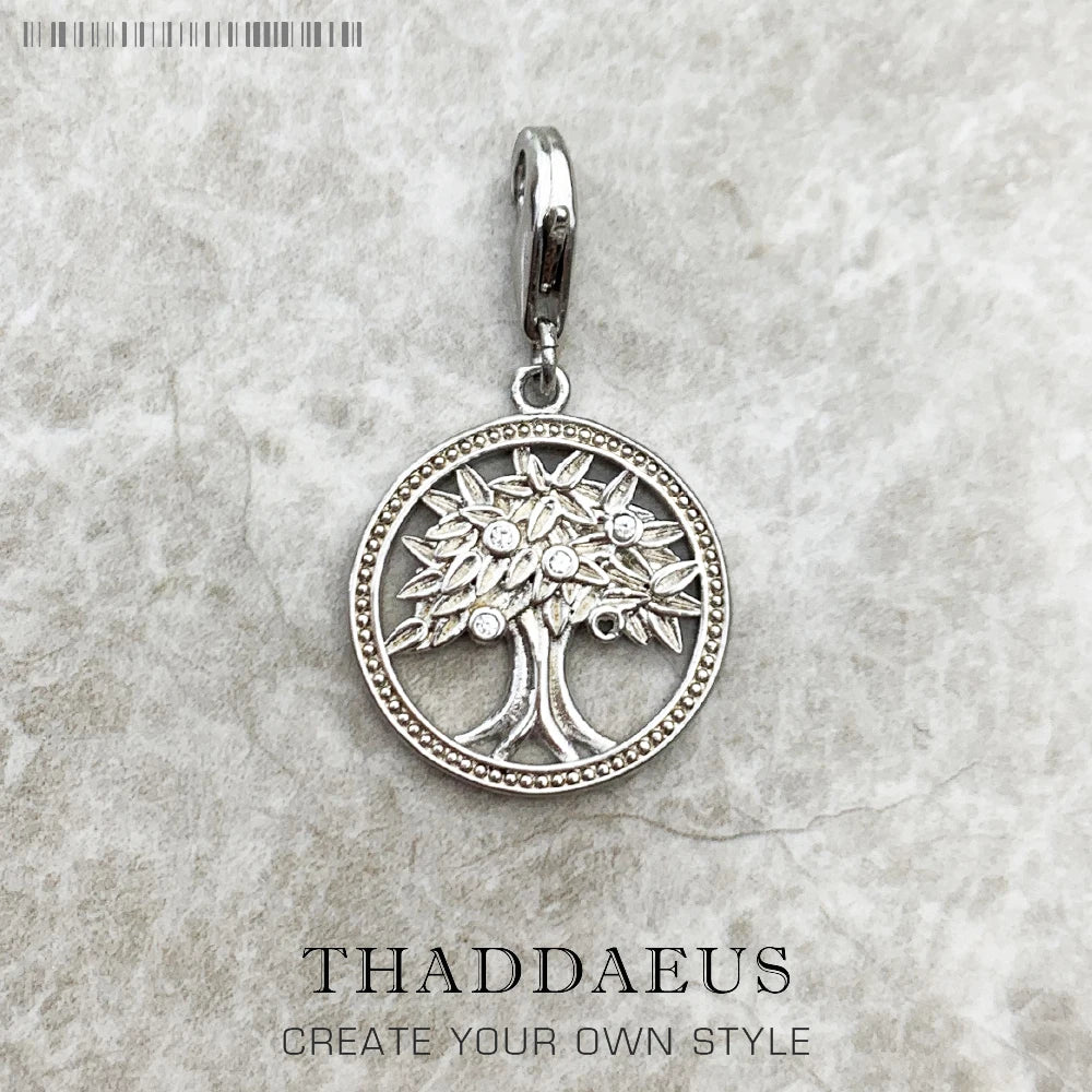 Baum des Lebens Runde Anhänger Charme Frühling 925 Sterling Silber Elegante Frauen Mädchen Schmuck Geschenke Dropshipping