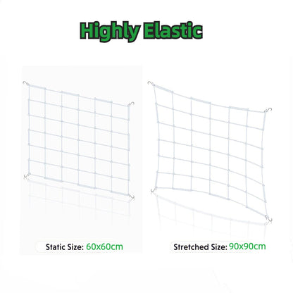 4'' Mesh Grow Zelt-Spaliernetz, robustes elastisches Pflanzennetz mit Stahlhaken, flexible Hydrokultur-Unterstützung für die Gartenbau