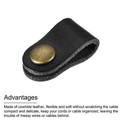 5/10 Stück Leder-Kabelbinder, Kabelbinder, Kabel-Organizer, 63 x 16 mm, tragbares Datenkabel, Leder-Clips, Kopfhörer-Kabel-Management-Halter