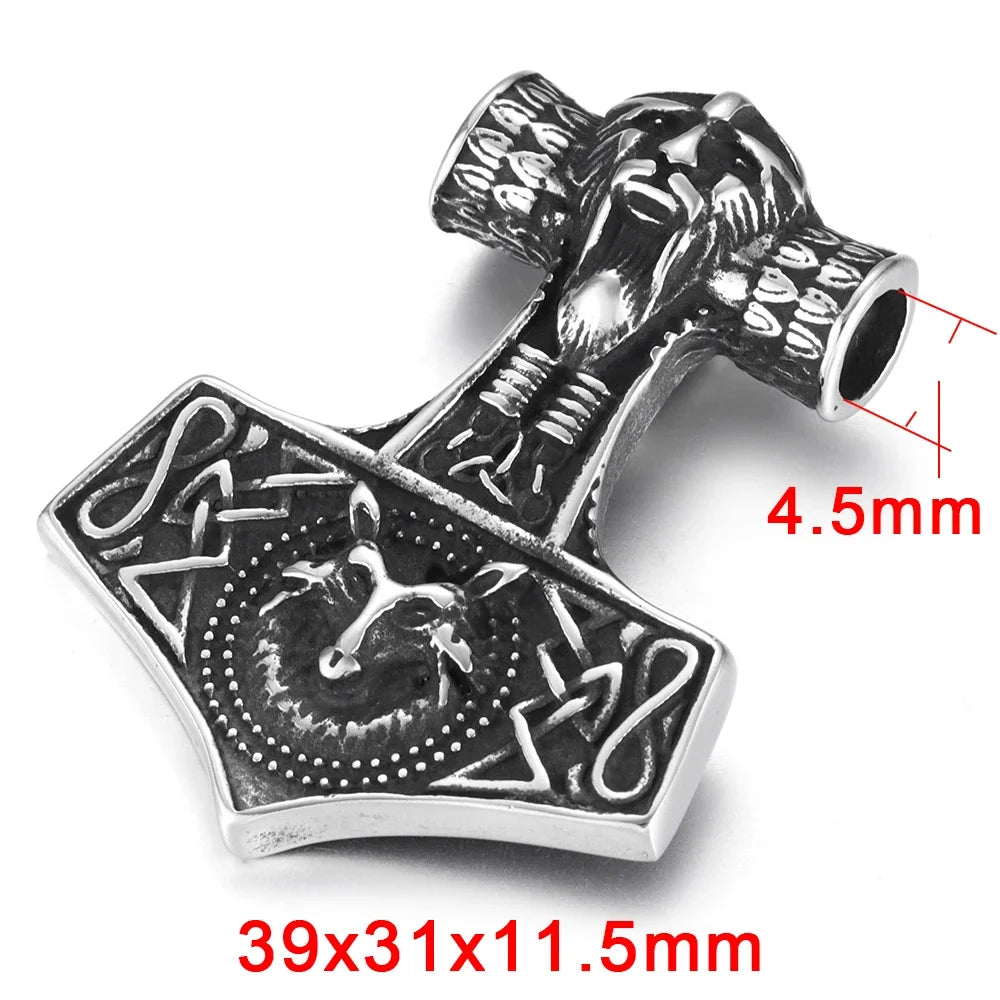 Edelstahl Viking Nordischer Anhänger für Halskette DIY Zubehör Schmuckherstellung Erkenntnisse Männer Charm Supplies Punk Axt