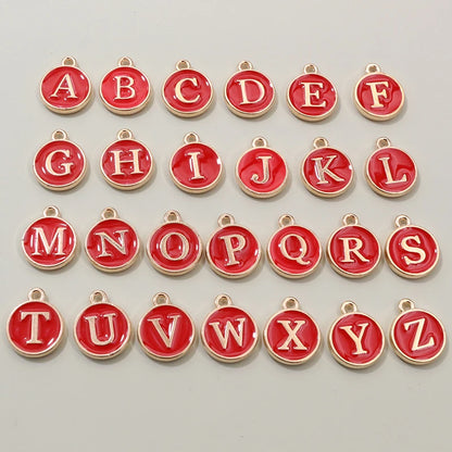 26 Stück 12x14mm A-Z Buchstaben Charms Emaille Alphabet Initial Letter Charms Anhänger Handgemachtes DIY Armband Schmuck Herstellung Zubehör