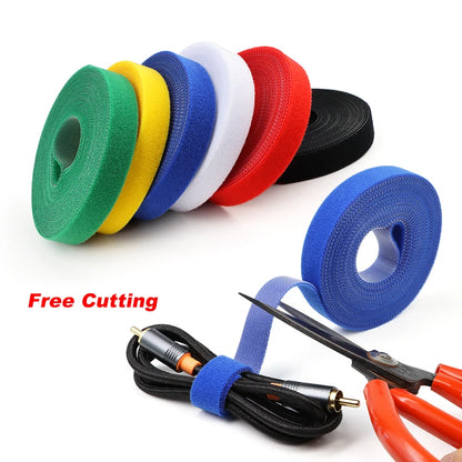 5M/Rolle Wiederverwendbare Kabelbinder Breite 10/15/20/25mm Nylon-Klebeband Klettverschluss Kabelorganisator-Band