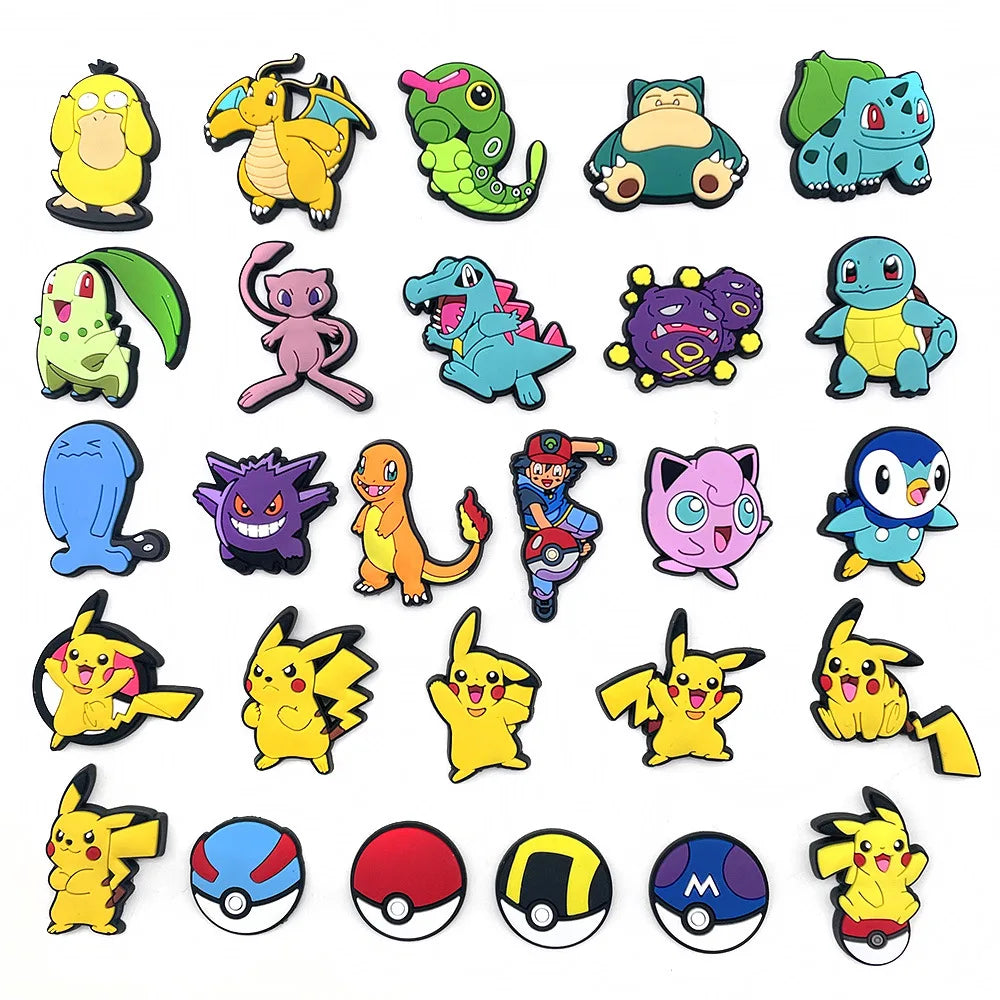 20/27/47 stücke Set Nette Pikachu Charizard Figuren Pokemon Loch Schuhe Charms Diy Schnalle Zubehör Pvc Cartoon Dekoration geschenk