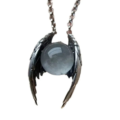 Ghost Wing Kristall Retro Halsketten für Damen und Herren, einzigartiger Punk-Gothic-Anhänger, Halsband für Halloween, Party, Modeschmuck, Geschenke