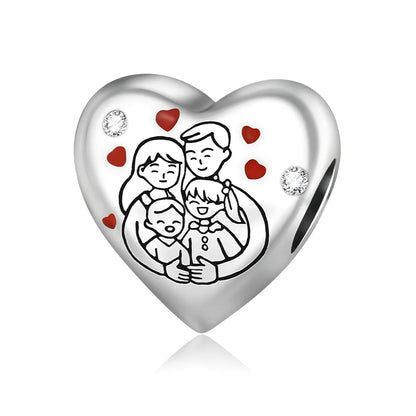 Bezaubernde herzförmige Perlen aus 925er-Sterlingsilber, Familie, Liebe, Tier, Fußabdruck, Charm-Armband, Halskette, passend für Frauen, DIY-Urlaubsgeschenke