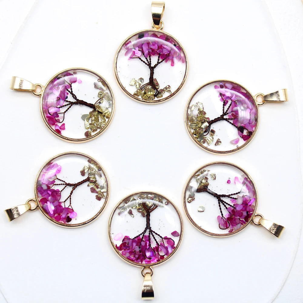 12 Stück Mix Stein Amethyst Lapislazuli Kristall Herz Lebensbaum Anhänger für DIY Herstellung Naturstein Halskette Ohrring Zubehör