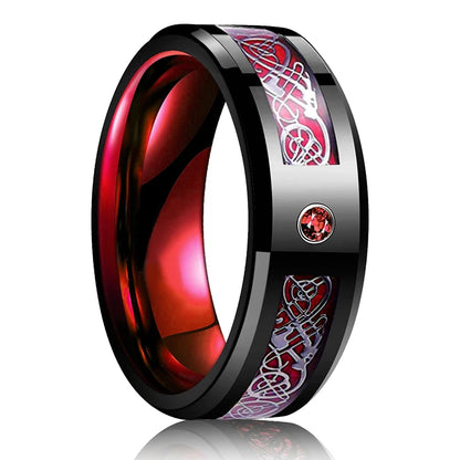 Moderne 8mm Schwarz Titan stahl Ringe für Männer Frauen Nut Facetten Edelstahl Männer Ring Hochzeit Band schmuck Großhandel