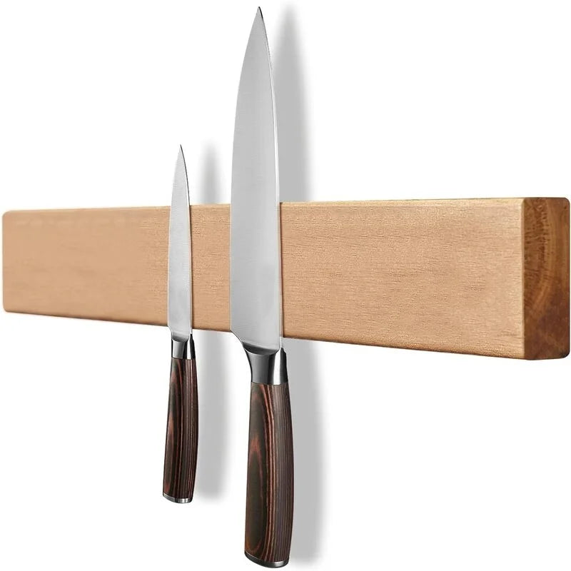 Magnetischer Messerhalter für die Wand, 40,6 cm (16 Zoll) Messerstreifen aus Akazienholz, leistungsstarker Magnet-Messeraufhänger, Messerstange für Küchenmesser