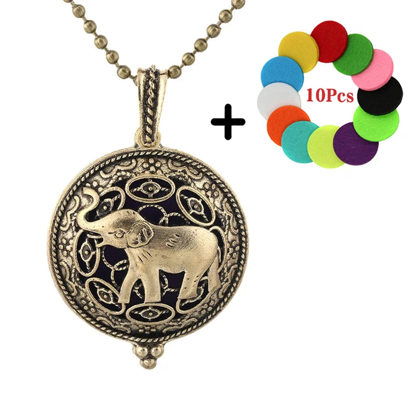 Beliebte Design Mode Aromatherapie Halskette Lotus Parfüm Medaillon Schmuck Ätherisches Öl Diffusor Anhänger Unisex Für Dropshipping