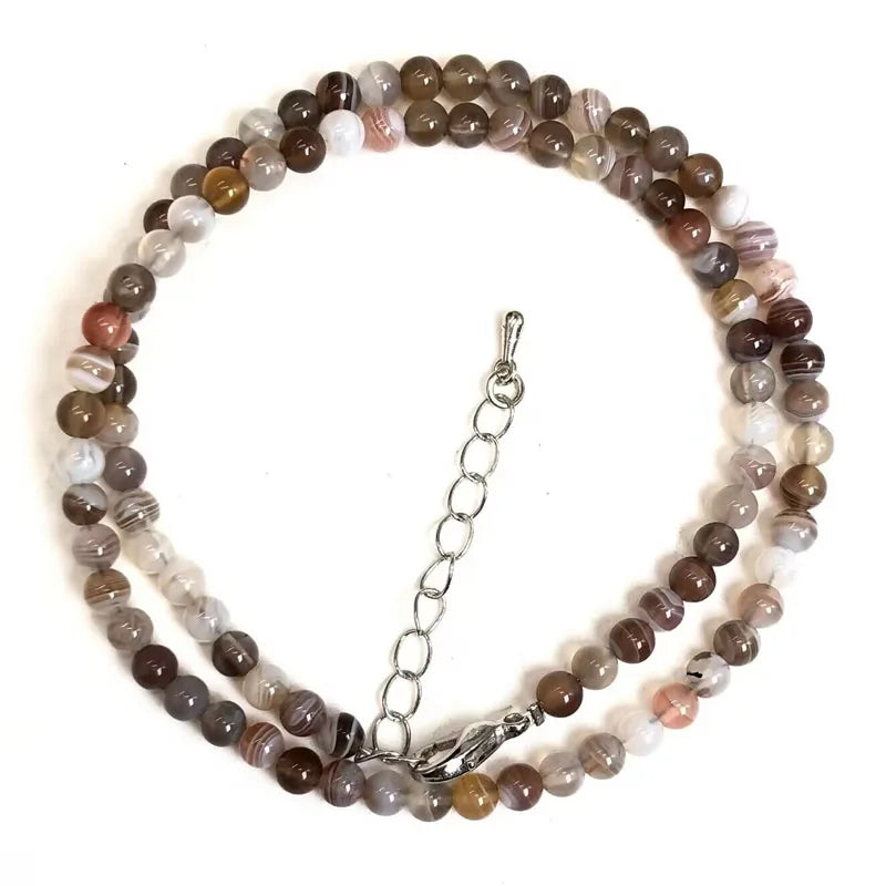 Natürliche 4mm Fluorit Amethyst Sonnenstein Apatit Quarz Perlen Halskette mehrere Farben Geschenke für Mädchen Mode Armband Halsband