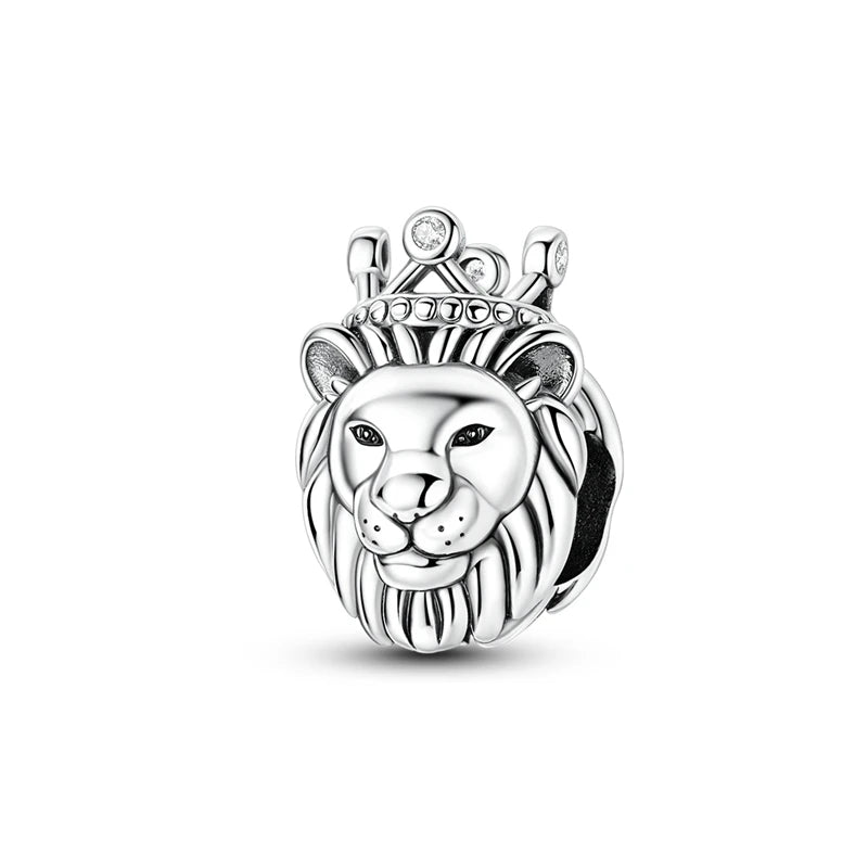 Neue Original 925 Silber Sterling Charms Perlen Anhänger Katze Hund Löwe Tiger Mädchen Junge Charms Fit Armband Frau Mode Schmuck Geschenk