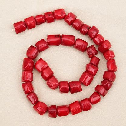 Apdgg eine natürliche Freiheit unregelmäßiges Rad rote Koralle Edelsteine Stein lose Perlen 15.5 ''Stränge Schmuck machen DIY