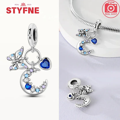 Neue Silber 925 Blaue Libelle Schmetterling Charms Perlen Fit Original Armband für Frauen DIY Edlen Schmuck Zubehör Perlen Geschenke