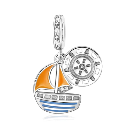 Gemütlicher Charm aus 925er-Sterlingsilber für Strandausflüge, hawaiianischer Bikini, Surfen, Kokosnussbaum, passend für DIY-Armbänder, Halsketten, Reisesouvenirs