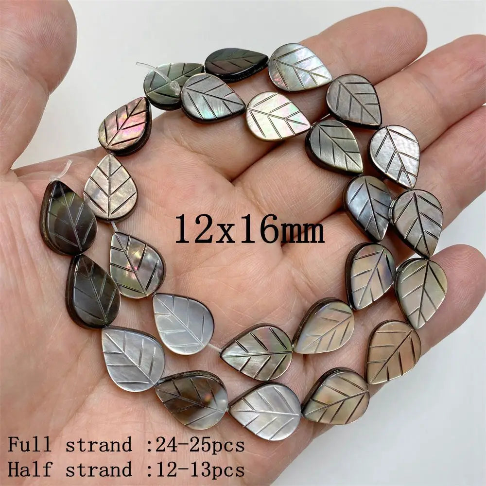 Natürliche graue schwarze Muschelperlen, rund, quadratisch, Perlmutt-Muschelperlen für die Schmuckherstellung, DIY-Charm, Halskette, Armband, Ohrringe