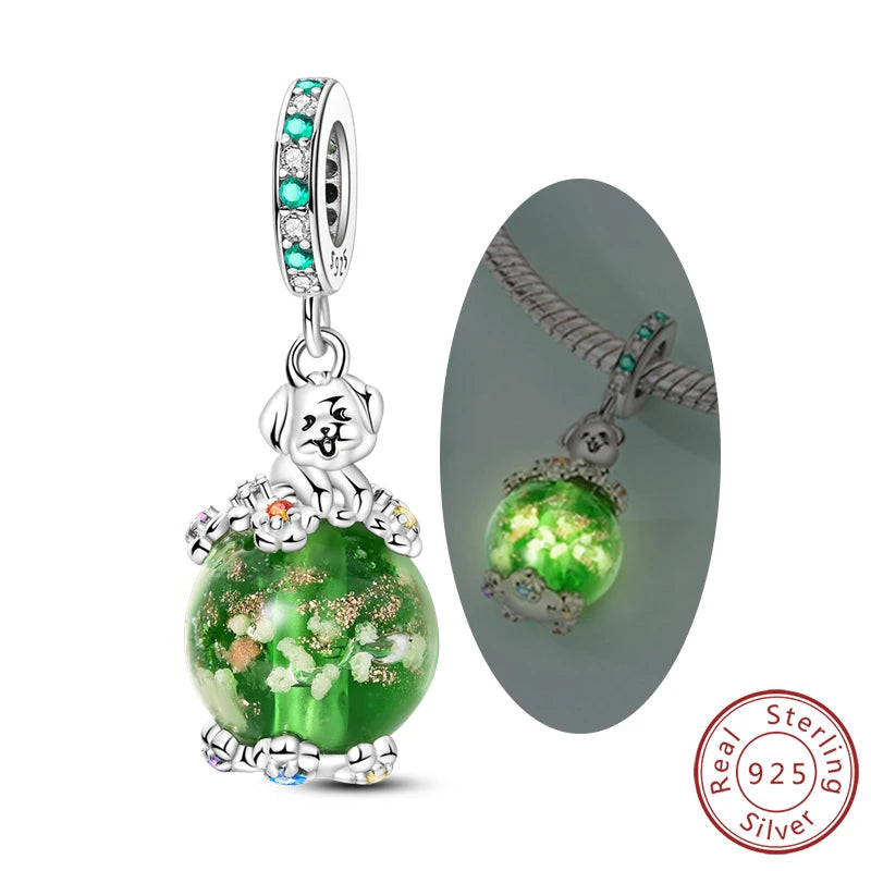 Frühling Charms Perlen Anhänger 925 Sterling Silber Blume Schmetterling Libelle Pilz Charms Fit Armband Frau Mann DIY Schmuck