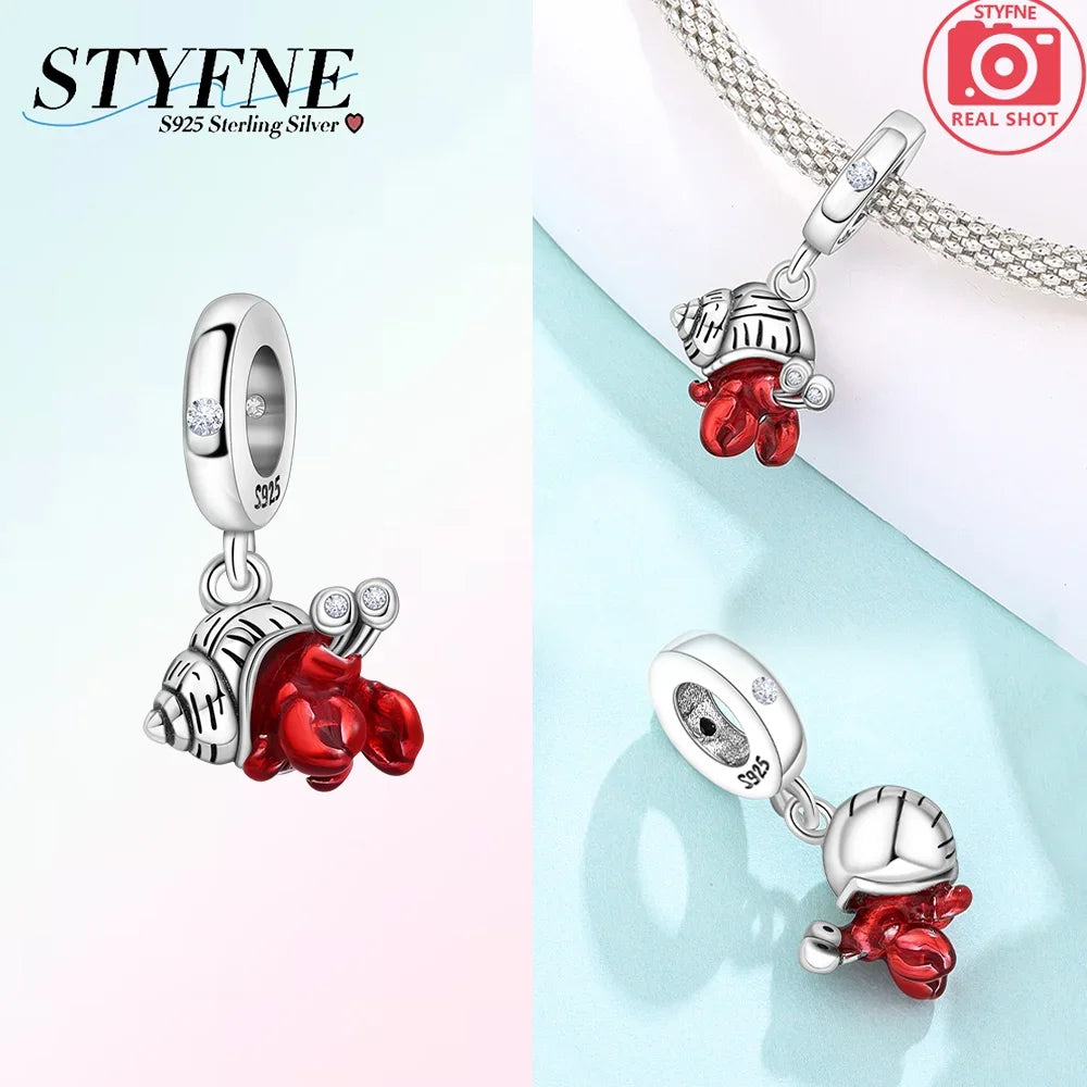 925 Silber DIY Schmuck Zubehör Zirkon Krabbe Wal Big Mouth Fisch Charms Perlen passen Original Armband Schmuckstück