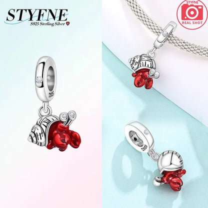 925 Silber DIY Schmuck Zubehör Zirkon Krabbe Wal Big Mouth Fisch Charms Perlen passen Original Armband Schmuckstück