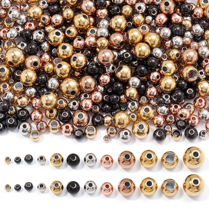 2-10mm hochwertige Edelstahlperlen für Schmuckherstellung lose Distanzperlen DIY Armband Halskette Armbänder Großhandel