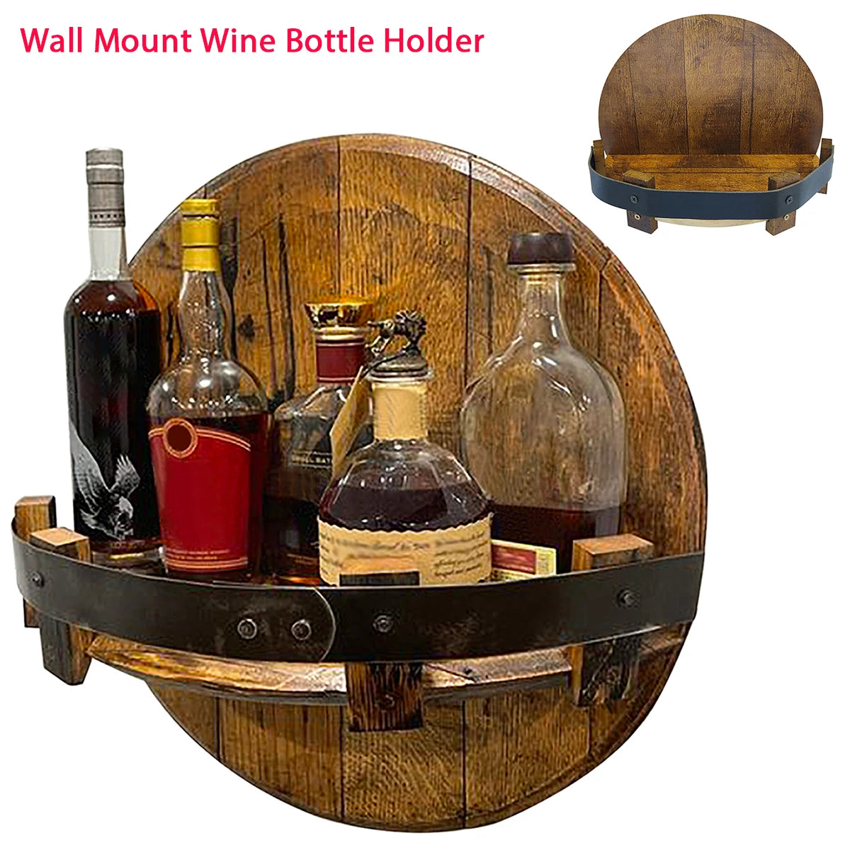 Holz Wand halterung Weinflaschen halter Whisky Flaschen regal Vintage Wandre gale Holz Display Stand Regal Home Bar Zubehör