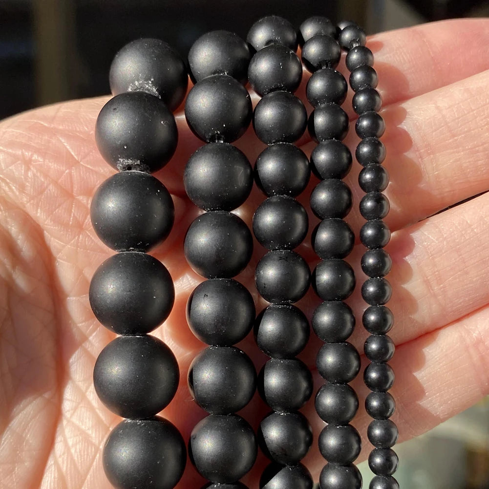 Natürliche Stein Perlen 6 8 10 12mm Schwarz Gold Farbe Linie Achate Runde Perlen Für Schmuck Machen DIY handgemachte Armband Halskette 15''