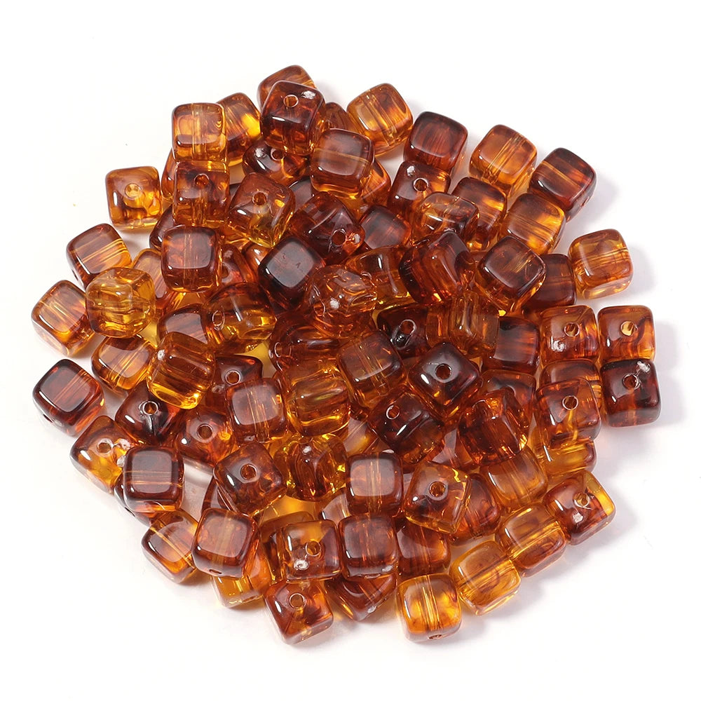 10-100 Teile/los Unregelmäßige Bernstein Acryl Perlen Kürbis Runde Disc Herz Form Lose Spacer Perlen Für Schmuck Machen DIY zubehör