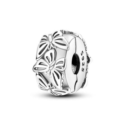 Silberverschluss, 925er-Sterlingsilber, CZ-Pflaster-Clip-Charms, Gänseblümchen-Perlen, Stopper, Sicherheitskette, passend für Original-Armreif, Schmuck-Clip