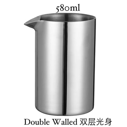 Cocktail-Mischglas, geätztes W-Geist-Muster, doppelwandiger Edelstahl-Krug, Design, Barkeeper-Brille, Barware Essentials