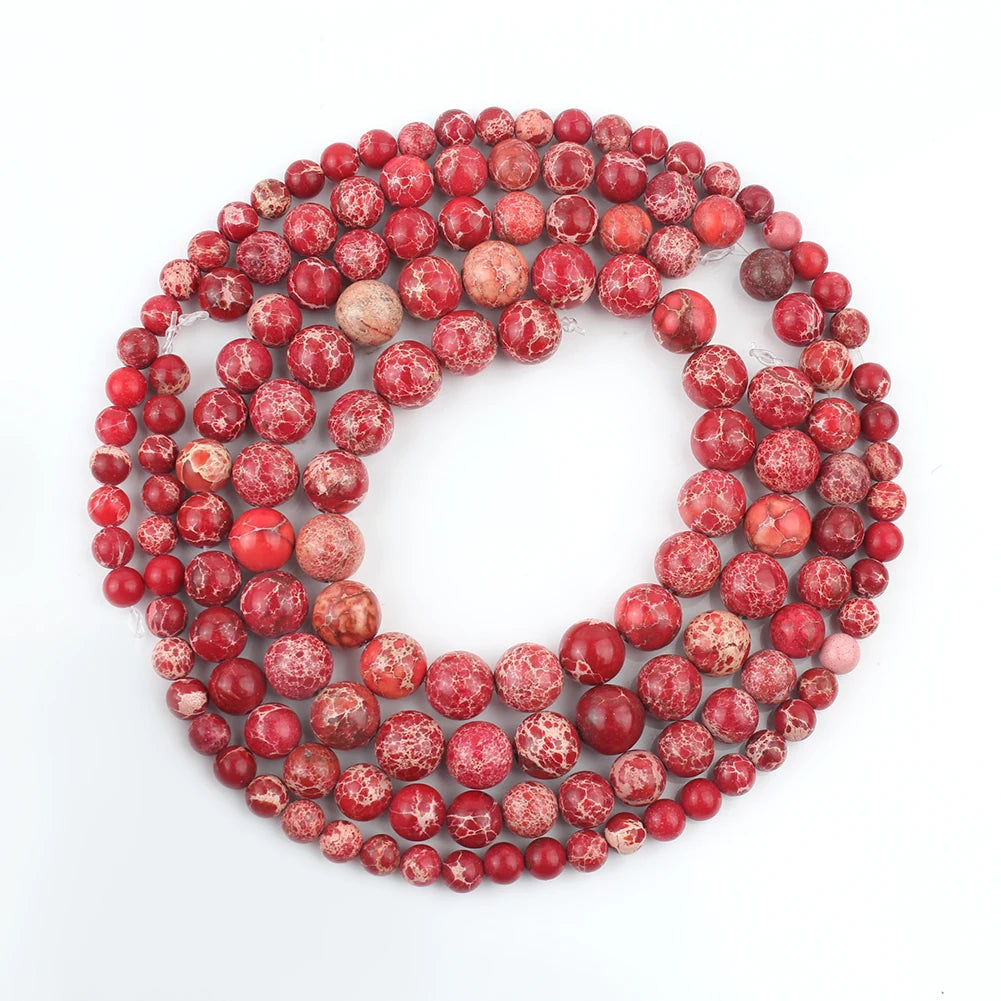 4/6/8/10mm Naturstein Meeressediment Imperial Jaspis Runde Lose Perlen für Schmuck Machen Handarbeiten diy Charms Armband 15''