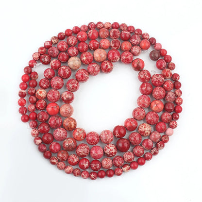 4/6/8/10mm Naturstein Meeressediment Imperial Jaspis Runde Lose Perlen für Schmuck Machen Handarbeiten diy Charms Armband 15''