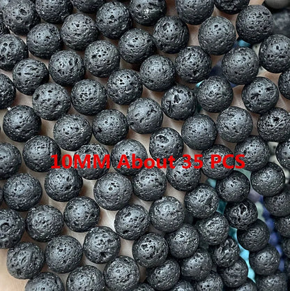 Natürliche Stein Schwarz Vulkanischen Lava Zylinder Räder Quadrat Runde Form Spacer Perlen Für Schmuck Machen Diy Armband Zubehör