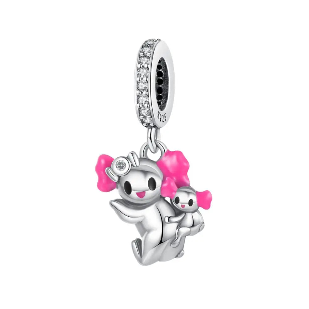 Animal Series Charms aus 925er-Sterlingsilber, Kaninchen, Katze, Pfau, Elefant, Türkei, Hund, passend für DIY-Armbänder, Halsketten, niedliche dekorative Geschenke