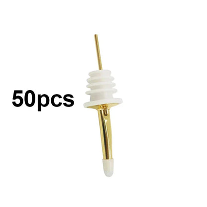 50Pcs Weinausgießer mit Gummi Staub Kappen Edelstahl Alkohol Dispenser Liquor Tüllen Flasche Ausgießer