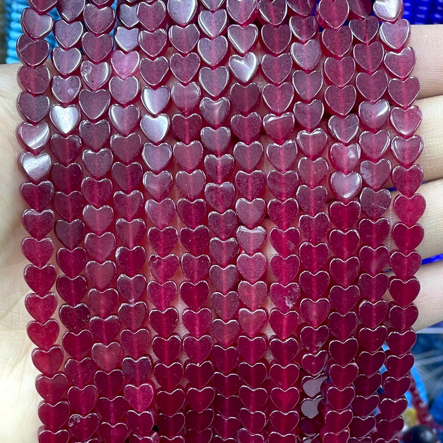 6MM Natürliche Herz Form Rubin Rot Chalcedon Lose Spacer Perlen Für Schmuck Machen DIY Armband Ohrringe Halskette Zubehör 7,5