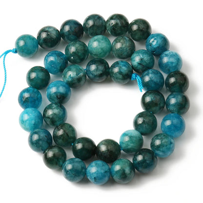 6/8/10mm Naturstein Saphir Farbe Jade Perlen blau runde lose Perlen für Schmuck herstellung liefert DIY Charms Armbänder 15''
