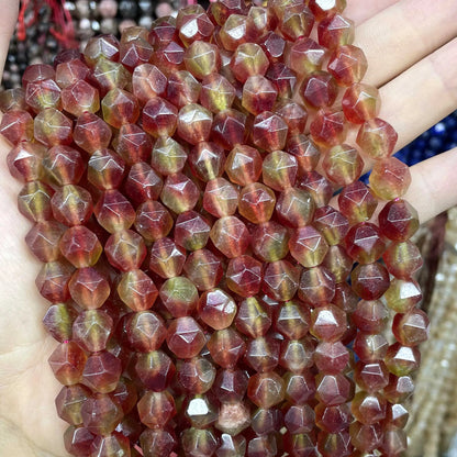6 8 10 MM Natürliche Facettierte Stein Achate Rhodolite Quarz Jade Spacer Perlen Diy Handgemachte Armband Für Schmuck Machen zubehör
