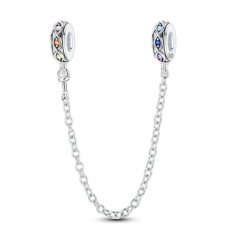 Sicherheitskette Libelle Schmetterling 925er Sterlingsilber Original Marienkäfer Kolibri Charm DIY Schmuckherstellung für Armband Armreif