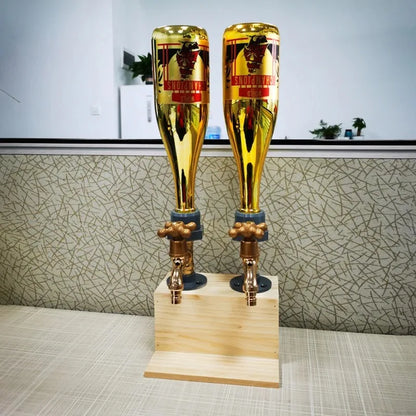 Holz Whisky Schnaps Spender Wasserhahn geformt Schuss Spender Getränke Whisky Halter für Flasche Home Bar Party Bar Zubehör