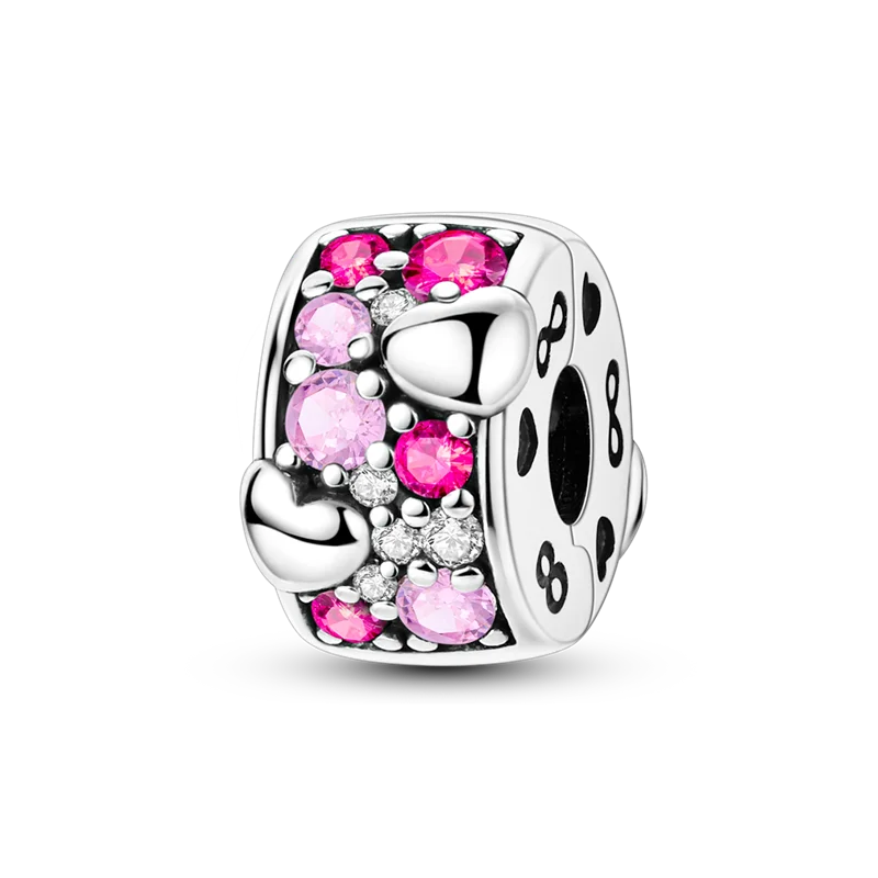 Silberverschluss, 925er-Sterlingsilber, CZ-Pflaster-Clip-Charms, Gänseblümchen-Perlen, Stopper, Sicherheitskette, passend für Original-Armreif, Schmuck-Clip