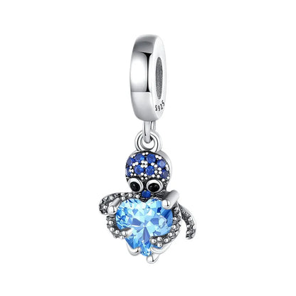 Beliebter Charm-Anhänger aus 925er-Sterlingsilber mit Delfin, sicherer Kette, Muschel und Qualle, passend für Armbänder, exquisites Strandparty-Geschenk