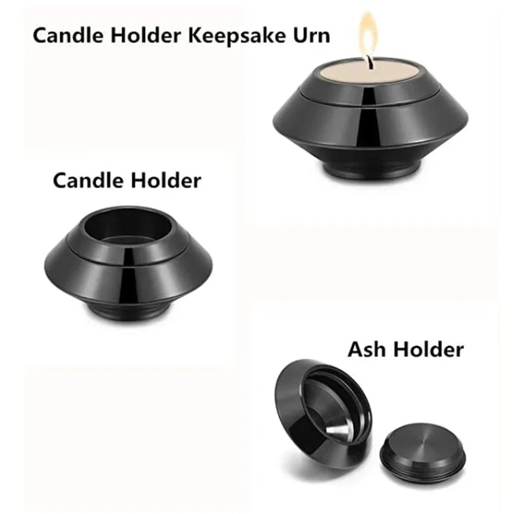 Kleine Andenken Urnen für menschliche Asche Beerdigung Denkmal Urne Container Kerzenhalter Urne Edelstahl Denkmal Asche Halter