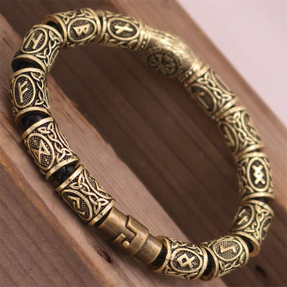 Mkendn Wikinger Accessoires Runen Perlen DIY Schmuck Herren Damen Wikinger Leder Armreifen mit Charms Bart Perlen