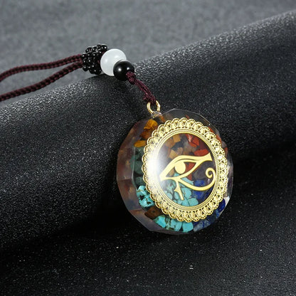 Retro Bunte Chips Natürliche Türkis Amethyst Stein Chakra Orgon Energie Pendel Amulett Reiki Heilung Anhänger Halskette