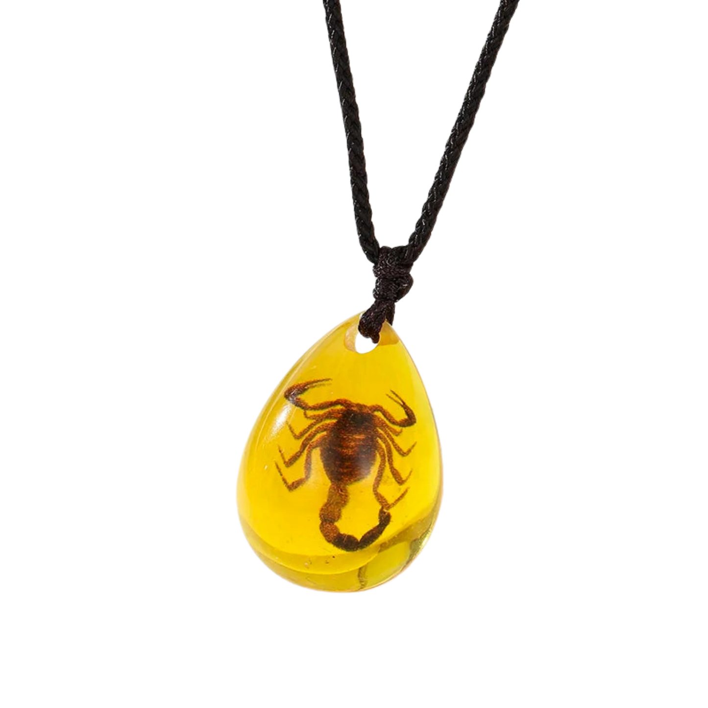 Retro Bernstein-Anhänger-Halskette, Modischer Insekten-Goldener-Skorpion-Bernstein-Tropfen-Anhänger, Halskette für Männer und Frauen, Accessoires