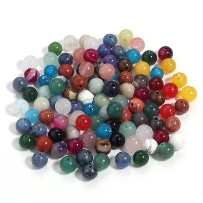 20–100 Stück, 4, 6, 8, 10, 12, 14 mm, Natursteinperlen, gemischte Farben, runde lose Perlen für Schmuckherstellung, DIY-Halskette, Armbänder, Zubehör