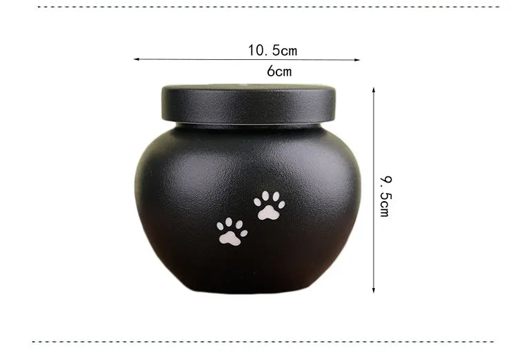 Haustierurne aus Keramik mit Herzpfotenabdruck – versiegelte Gedenk-Andenken für Katzen-/Hundenasche, luftdichtes Vorratsglas mit 1000 ml Fassungsvermögen
