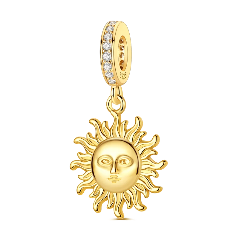 Golden Series Charms aus 925er-Sterlingsilber, zu öffnender Wal-Schmetterlings-Sonnen-Anhänger, CZ-Zirkon, passend für Original-Armbänder, DIY-Schmuck
