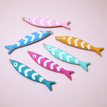 10 Stück 40x8mm Edelstahl Emaille Fisch Charms Anhänger DIY Schmuck Making Zubehör Erkenntnisse für Halsketten Ohrringe Armbänder