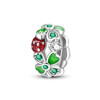 925er Sterlingsilber, Gold, Blume, Schmetterling, Leopard, Pfotenklee, Perlen, Zirkon, Schmuck für Halskette, Armband, Geschenk für Frauen und Mädchen