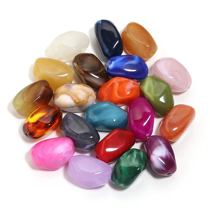 20 Teile/los Unregelmäßige Doppel Farben Acryl Perlen für Schmuck Machen Meteorit form Lose Spacer Perlen DIY Armband Halskette